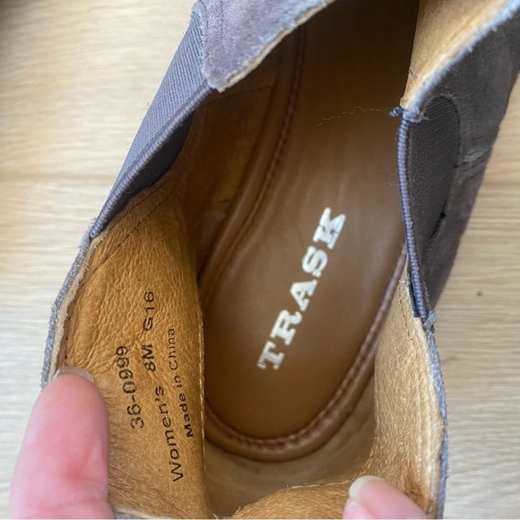 Trask Gray Leather Suede Ankle Boots - Picture 5 of 6